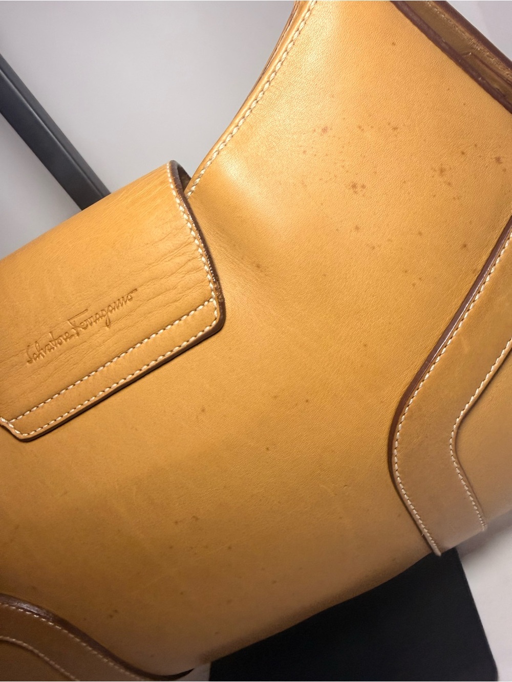 Salvatore Ferragamo Gancini Harness Leather Shoulder Bag Baguette - Picture 4 of 12